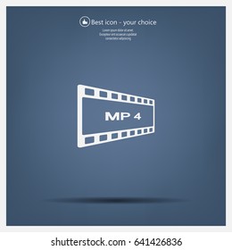 MP4 video file extension icon vector.