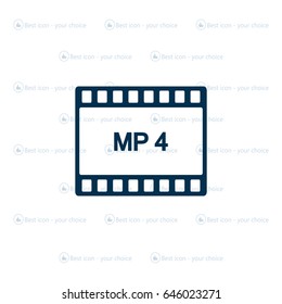 MP4 Video File Extension Icon Vector.