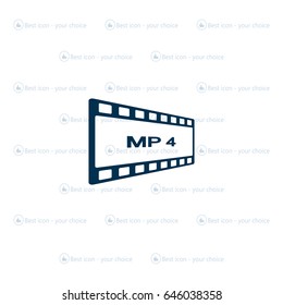 MP4 video file extension icon vector.