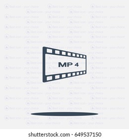 MP4 video file extension icon vector.
