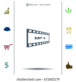 MP4 video file extension icon vector.