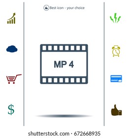 MP4 video file extension icon vector.