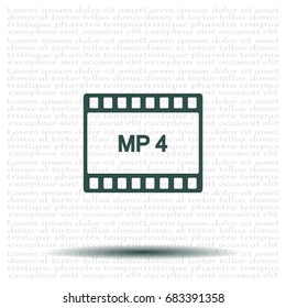MP4 video file extension icon vector.