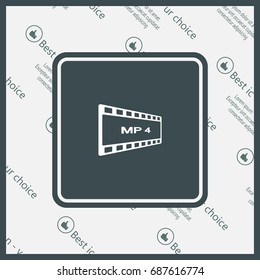 MP4 video file extension icon vector.
