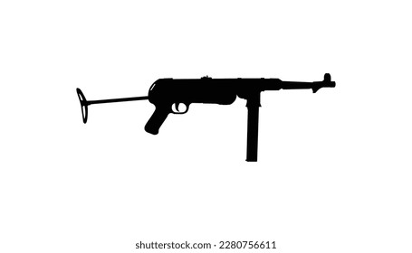 MP40 gun vector icon isolated on white background