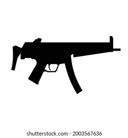 diseño vectorial de la silueta de la pistola subametralladora mp5