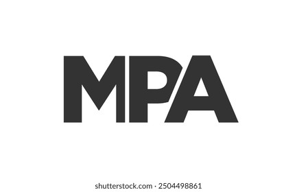 MPA logo design template with strong and modern bold text. Initial based vector logotype featuring simple and minimal typography. Trendy company identity ideal for businesses brand presence.