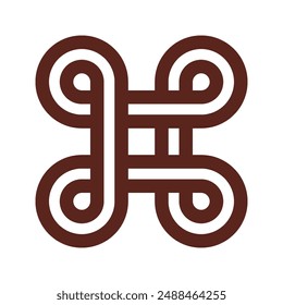 Mpatapo Adinkra African Symbol Vector Illustration