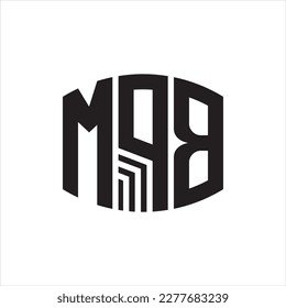 Logo-Symbol für MPB-Buchstaben, Vektorgrafik