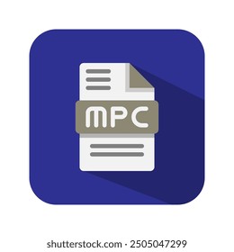 Mpc audio file flat icons, extension, files type,document, format symbol icon. Vector Illustration.