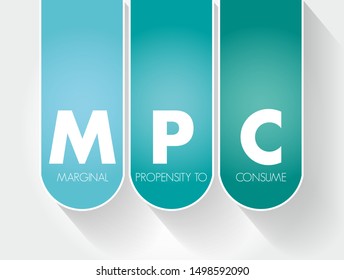 MPC - Marginal Propensity to Consume acronym, business concept background