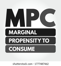 MPC - Marginal Propensity to Consume acronym, business concept background