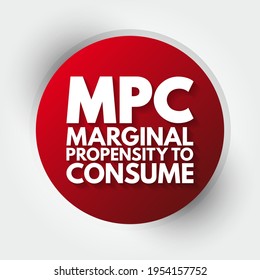 MPC - Propensión marginal al consumo de acrónimo, fondo de concepto de negocio