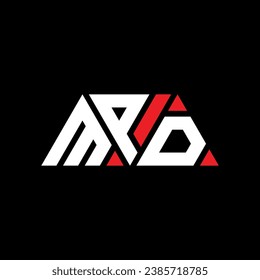 Diseño del logotipo de la letra triangular MPD con forma triangular. Monograma de diseño del logotipo del triángulo MPD. Plantilla de logotipo vectorial de triángulo MPD con color rojo. Logo triangular de MPD Diseño sencillo, elegante y lujoso.