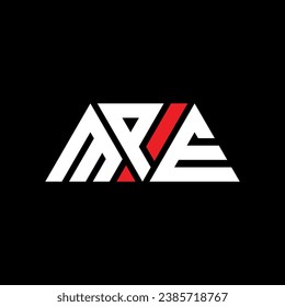 MPE triangle letter logo design with triangle shape. MPE triangle logo design monogram. MPE triangle vector logo template with red color. MPE triangular logo Simple, Elegant, and Luxurious design.