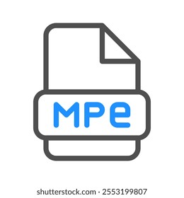 Mpe video format symbol with elegant outline elements