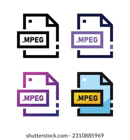 MPEG file icon design in four variation color
