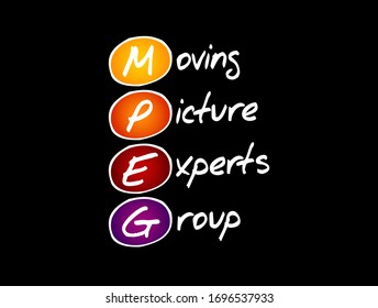 Mpeg Moving Picture Experts Group Acronym Stock Vector (Royalty Free ...