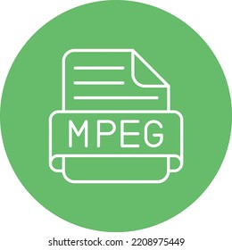Mpeg vector icon. Can be used for printing, mobile and web applications.