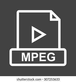 MPEG, video, web icon vector image. Can also be used for file format, design and storage. Suitable for mobile apps, web apps and print media.