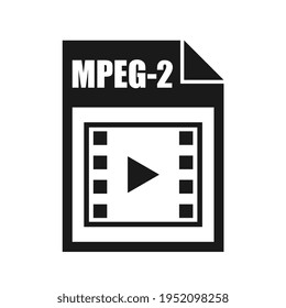 MPEG-2 File Icon, Flat Design Style