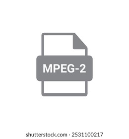 MPEG-2 file icon vector. symbol, sign on white background.