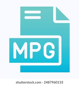 MPG File Format Vector Icon, Isolated Gradient Vector Icon.