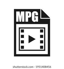 MPG File Icon, Flat Design Style