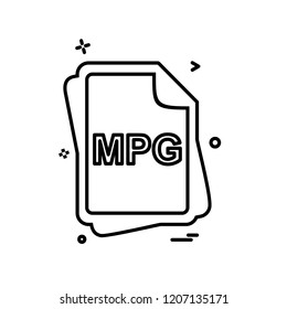 MPG file type icon design vector