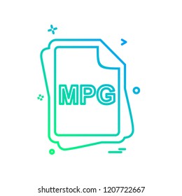 MPG file type icon design vector