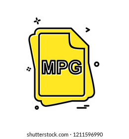 MPG file type icon design vector