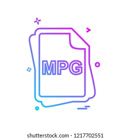 MPG file type icon design vector