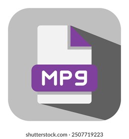 MPG flat icon. sleek and minimalist documents, formats, extensions, ideal for applications and websites. vector illustration.