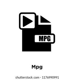 Mpg icon vector isolated on white background, logo concept of Mpg sign on transparent background, filled black symbol