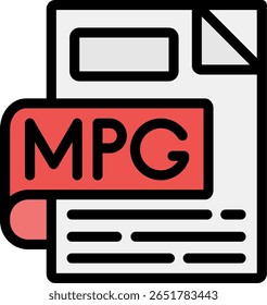 Línea MPG llena de diseño de iconos