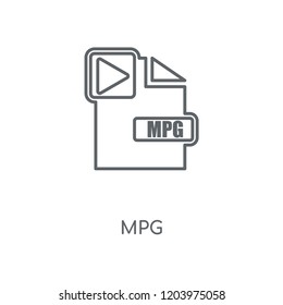 Mpg linear icon. Mpg concept stroke symbol design. Thin graphic elements vector illustration, outline pattern on a white background, eps 10.