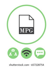 MPG, teamwork, wireless and speech bubble vector icon.