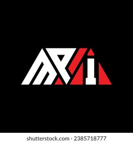 MPI triangle letter logo design with triangle shape. MPI triangle logo design monogram. MPI triangle vector logo template with red color. MPI triangular logo Simple, Elegant, and Luxurious design.