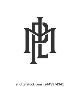 MPL  letter symbol for concept tatto in premium vector file