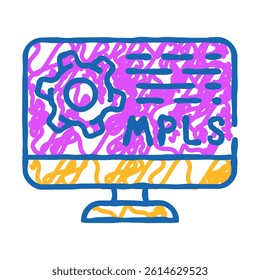 mpls protocol doodle icon sketch vector. mpls protocol sign. isolated symbol illustration