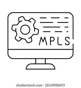 mpls protocol line icon vector. mpls protocol sign. isolated contour symbol black illustration