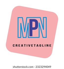MPN modern text logo vector, free icon design.