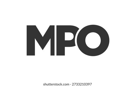 MPO logo design template with strong and modern bold text. Initial based vector logotype featuring simple and minimal typography. Trendy company identity ideal for businesses brand presence.