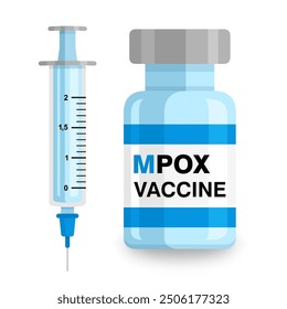 Mpox, Monkeypox vaccine vector illustration