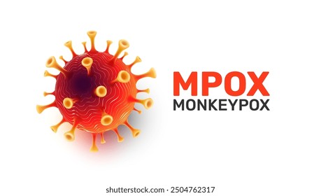 MPOX virus infection medical with typography and copy space. Monkeypox disease, pandemic risk background vector illustration