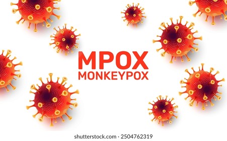 MPOX virus infection medical with typography and copy space. Monkeypox disease, pandemic risk background vector illustration	
