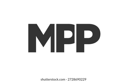 Modelo de design de logotipo MPP com texto em negrito forte e moderno. Logotipo vetorial inicial com tipografia simples e mínima. Identidade de empresa moderna ideal para a presença de marca de empresas.