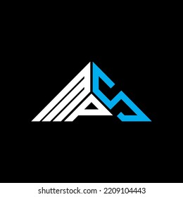 MPS letter logo creative design with vector graphic, MPS simple and modern logo in triangle shape.