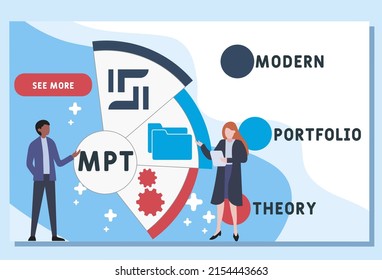 MPT - Modern Portfolio Theory acronym. business concept background.  vector illustration concept with keywords and icons. lettering illustration with icons for web banner, flyer