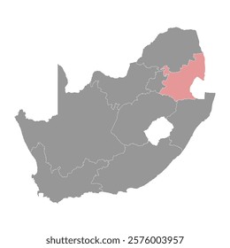 Mpumalanga province map, administrative division of South Africa. Vector illustration.